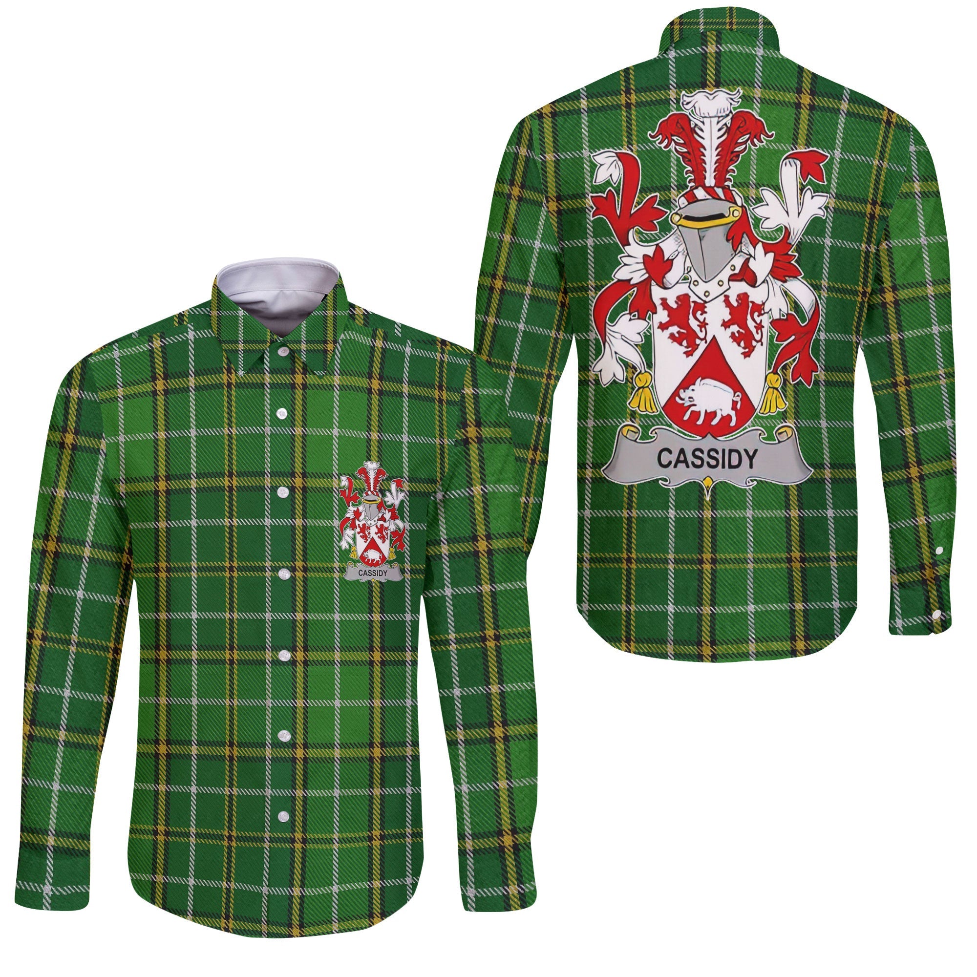 Cassidy or O Cassidy Long Sleeve Button Shirts Crest And National Plaid Style