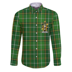 Castell Long Sleeve Button Shirts Crest And National Plaid Style