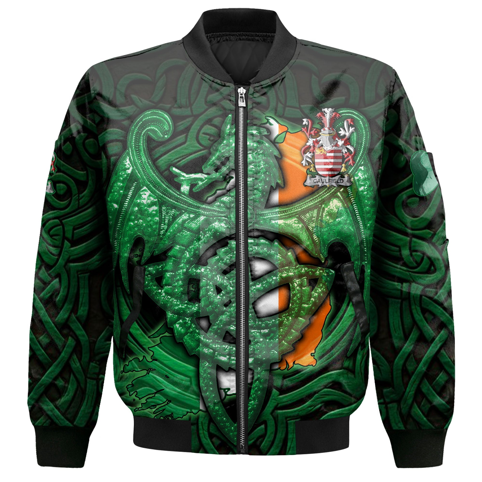 Caulfield or Gaffney Bomber Jackets The Green Dragon Of Ireland Style