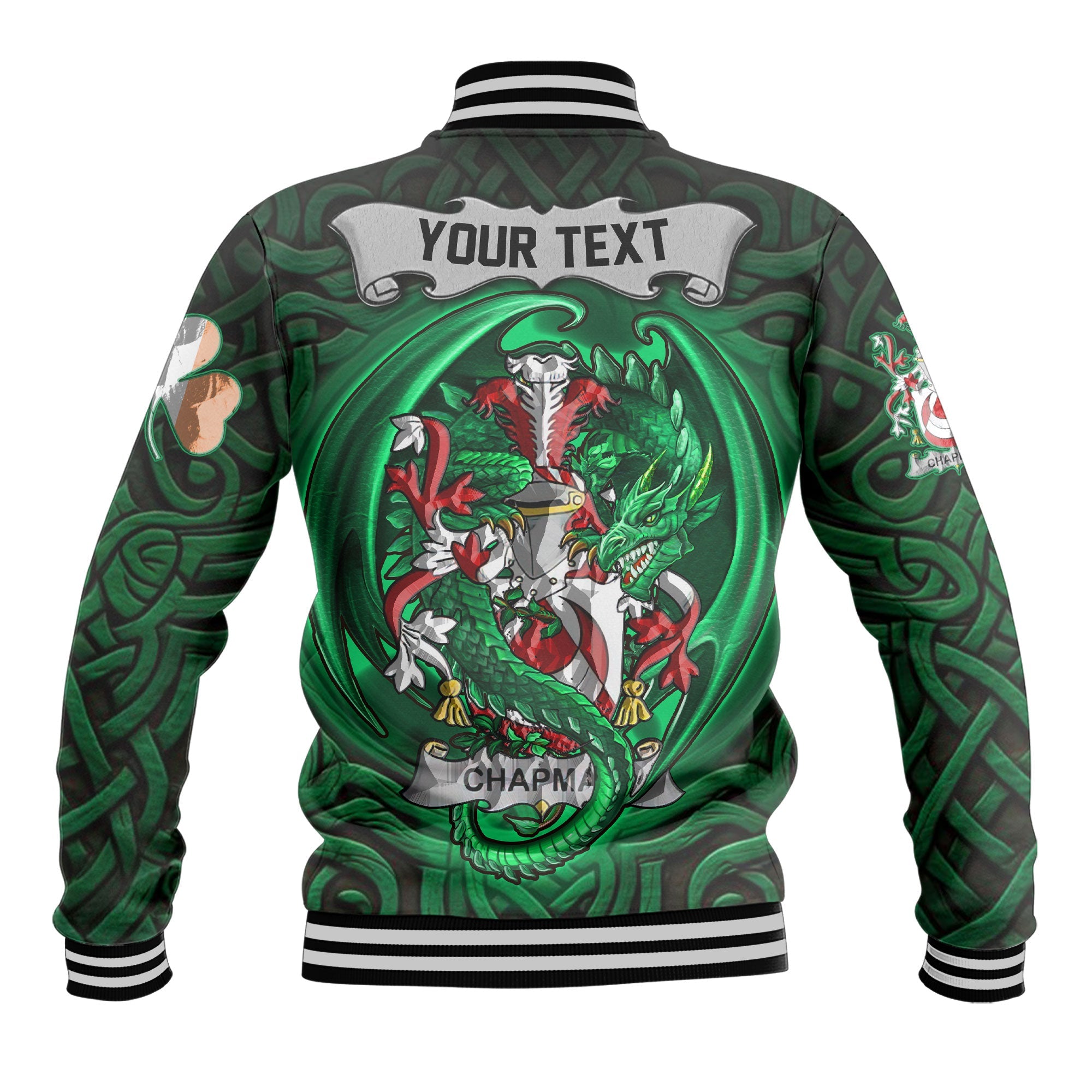 Chapman Baseball Jackets The Green Dragon Of Ireland Style
