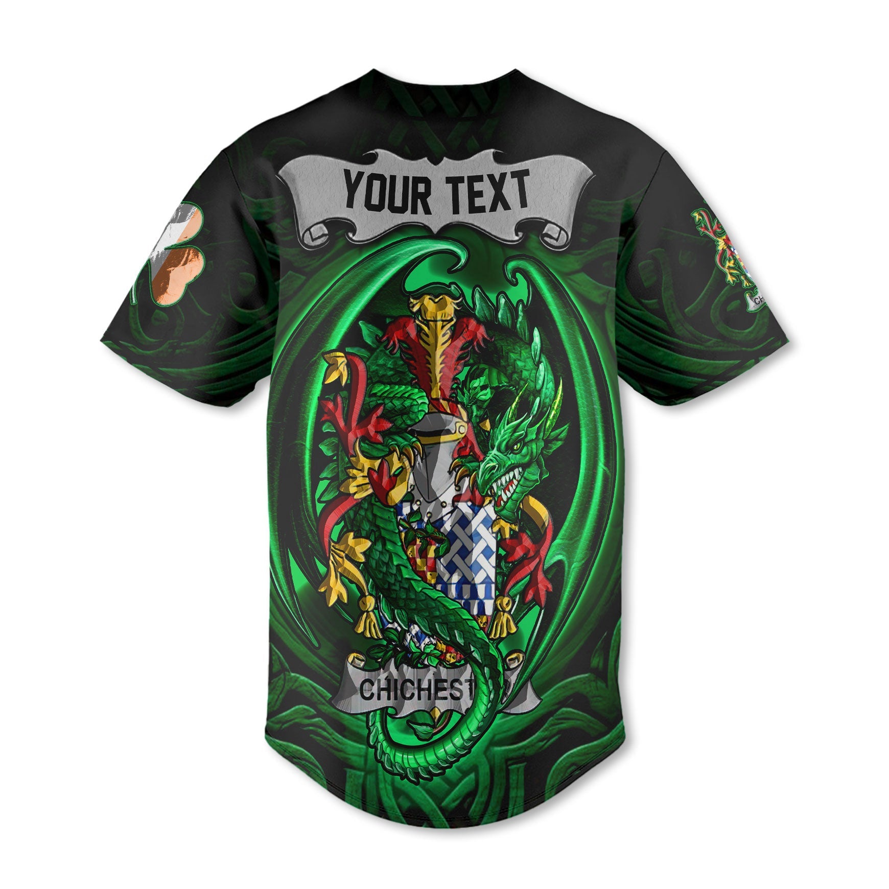 Chichester Baseball Jerseys The Green Dragon Of Ireland Style