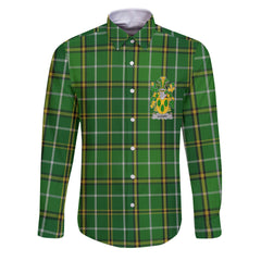 Cleary or O Clery Long Sleeve Button Shirts Crest And National Plaid Style
