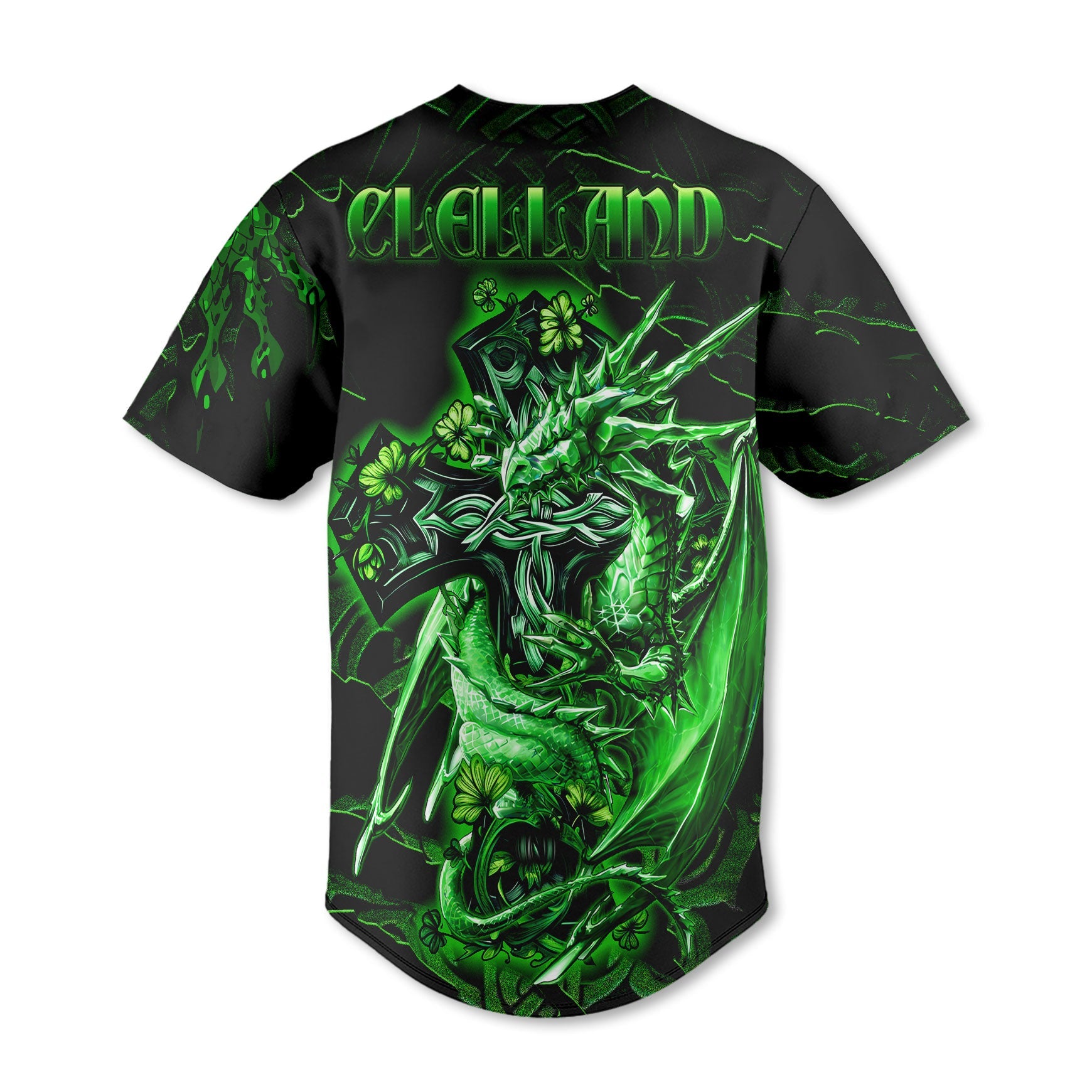 Clelland or McClelland Baseball Jerseys Celtic Cross And Dragon Style