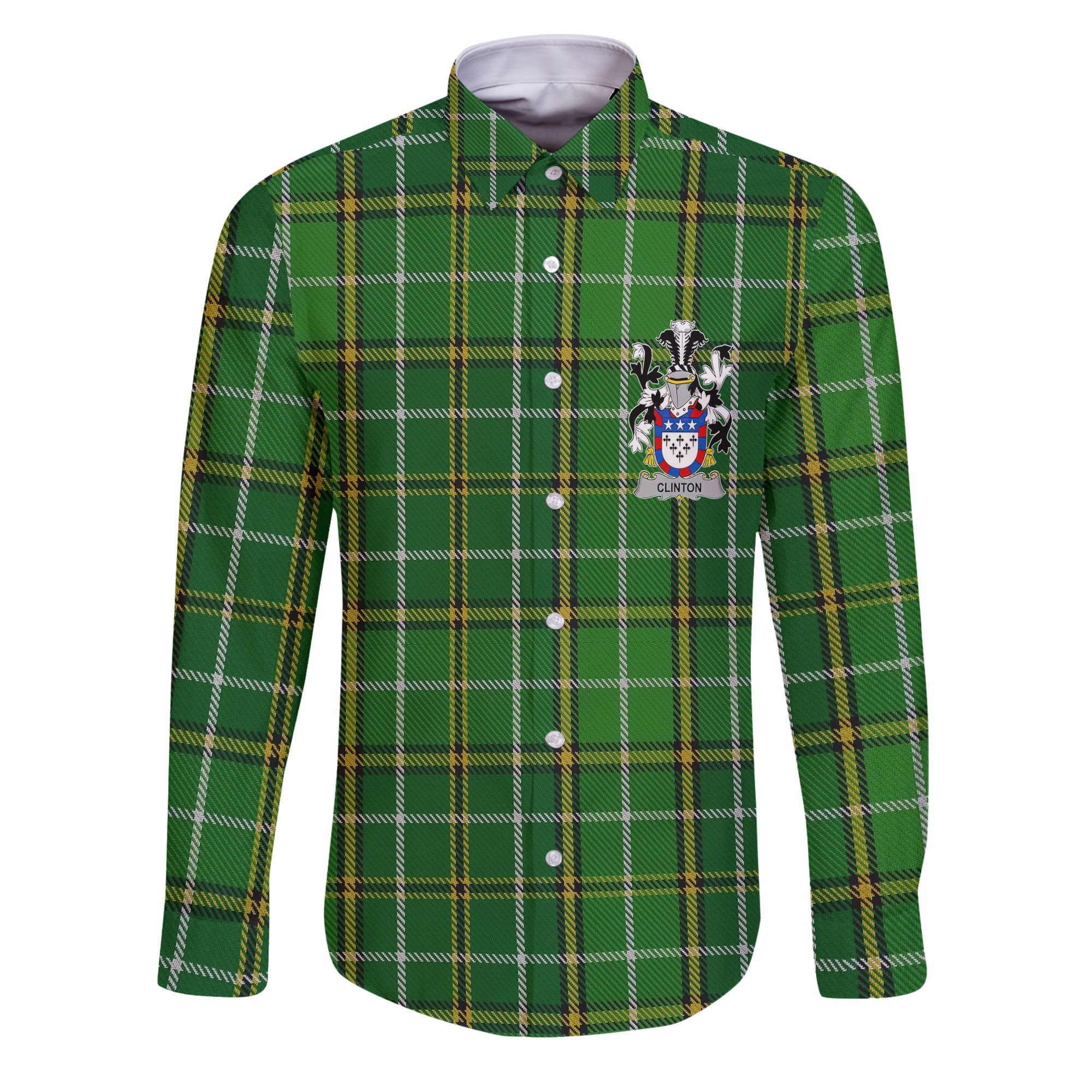 Clinton Long Sleeve Button Shirts Crest And National Plaid Style