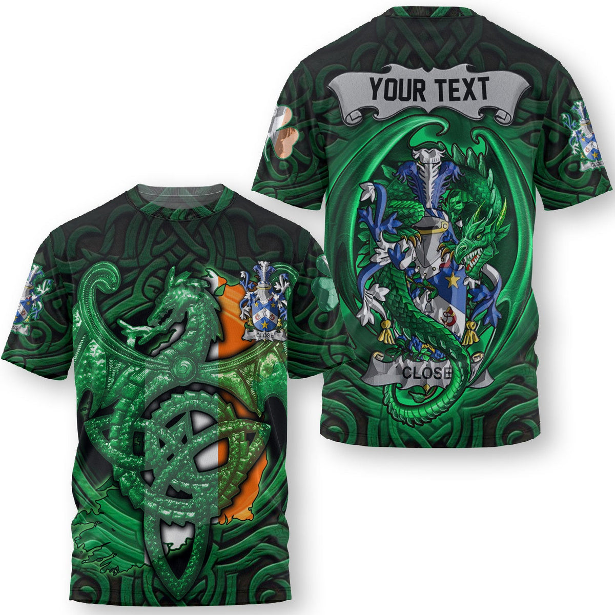 Close T-Shirts The Green Dragon Of Ireland Style