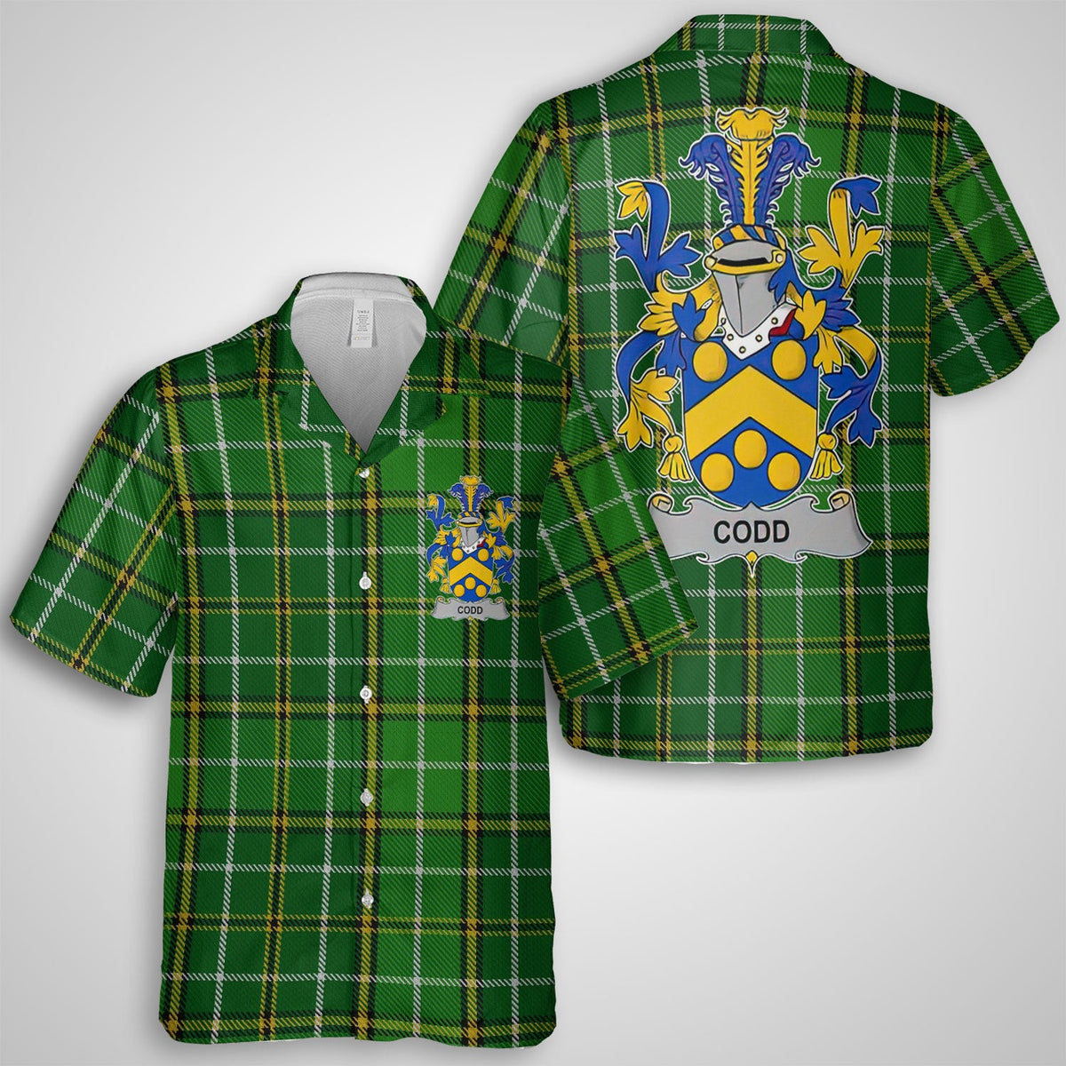 Codd Hawaiian Shirts Crest And National Plaid Style