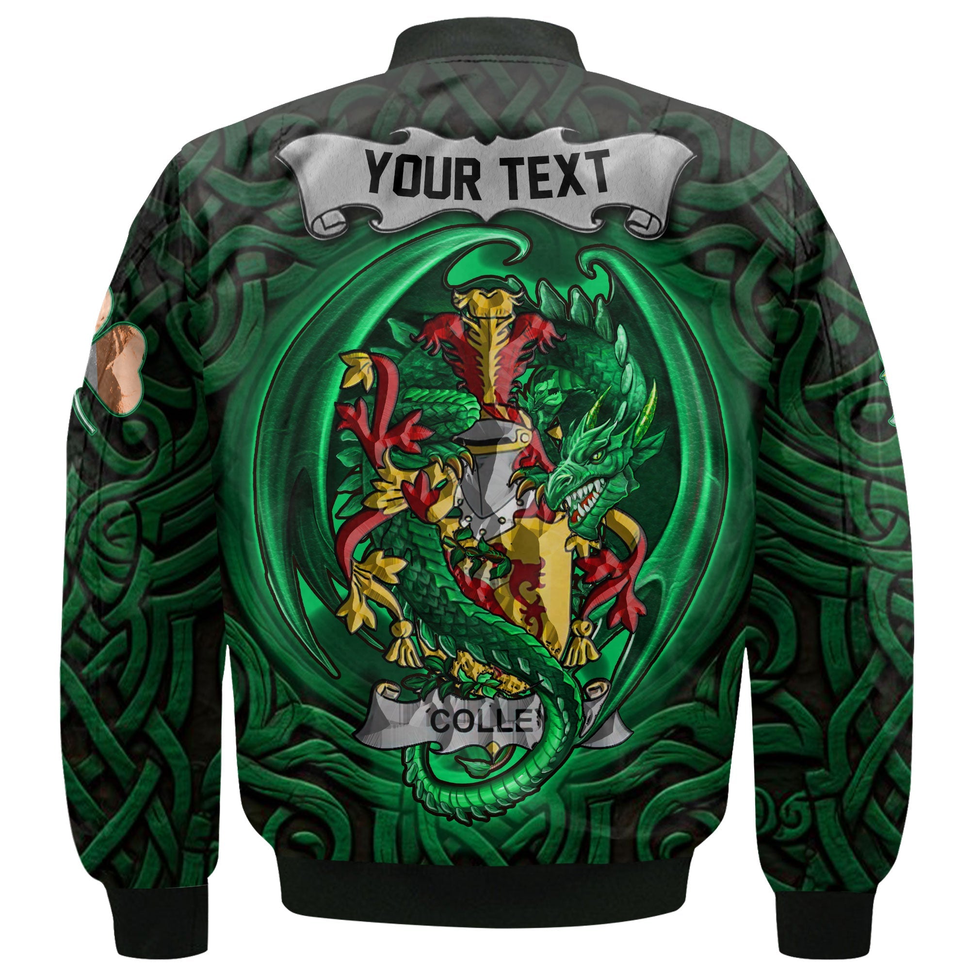 Colley or McColley Bomber Jackets The Green Dragon Of Ireland Style