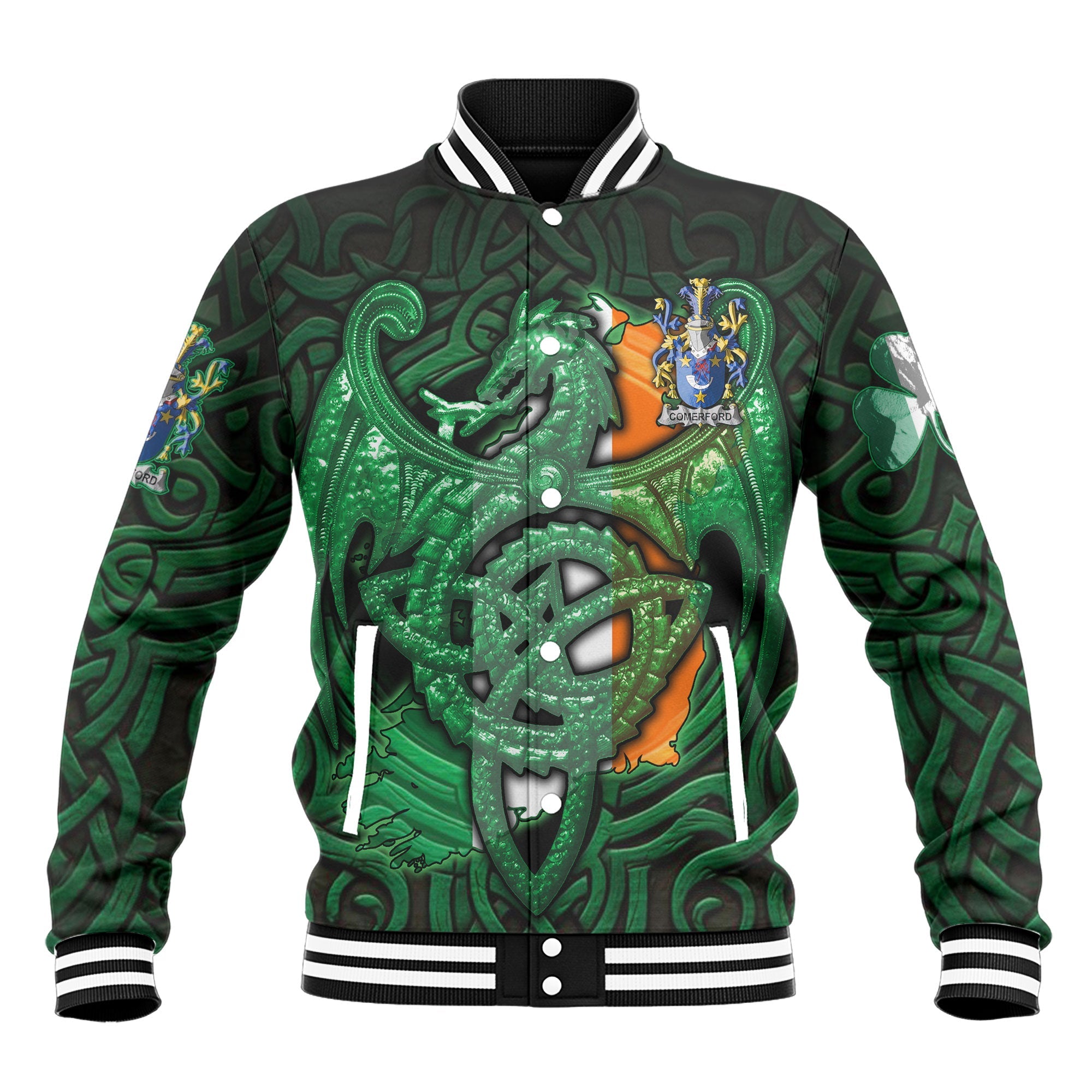 Comerford Baseball Jackets The Green Dragon Of Ireland Style