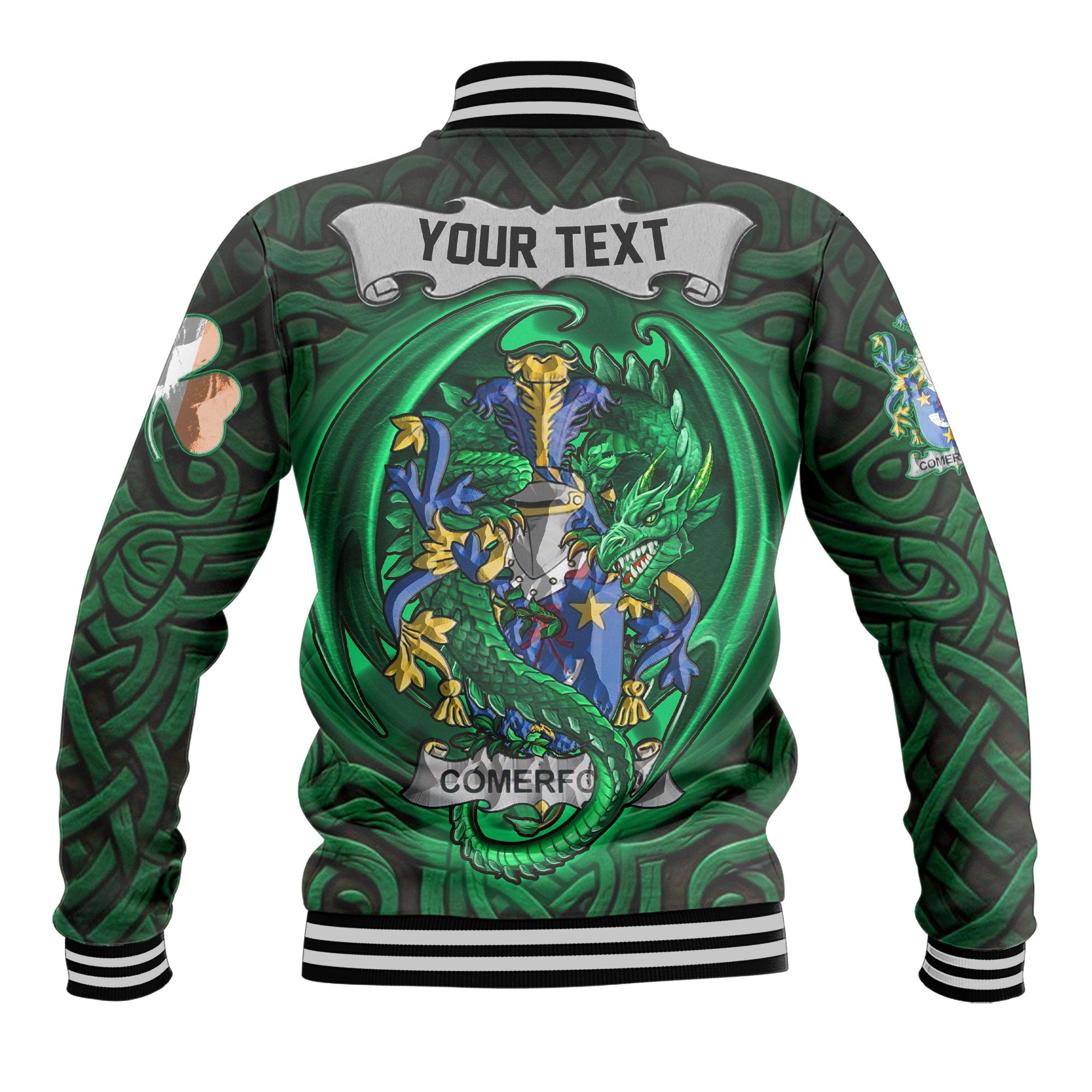 Comerford Baseball Jackets The Green Dragon Of Ireland Style