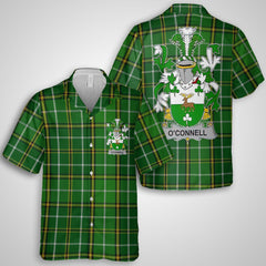 Connell or O Connell Hawaiian Shirts Crest And National Plaid Style