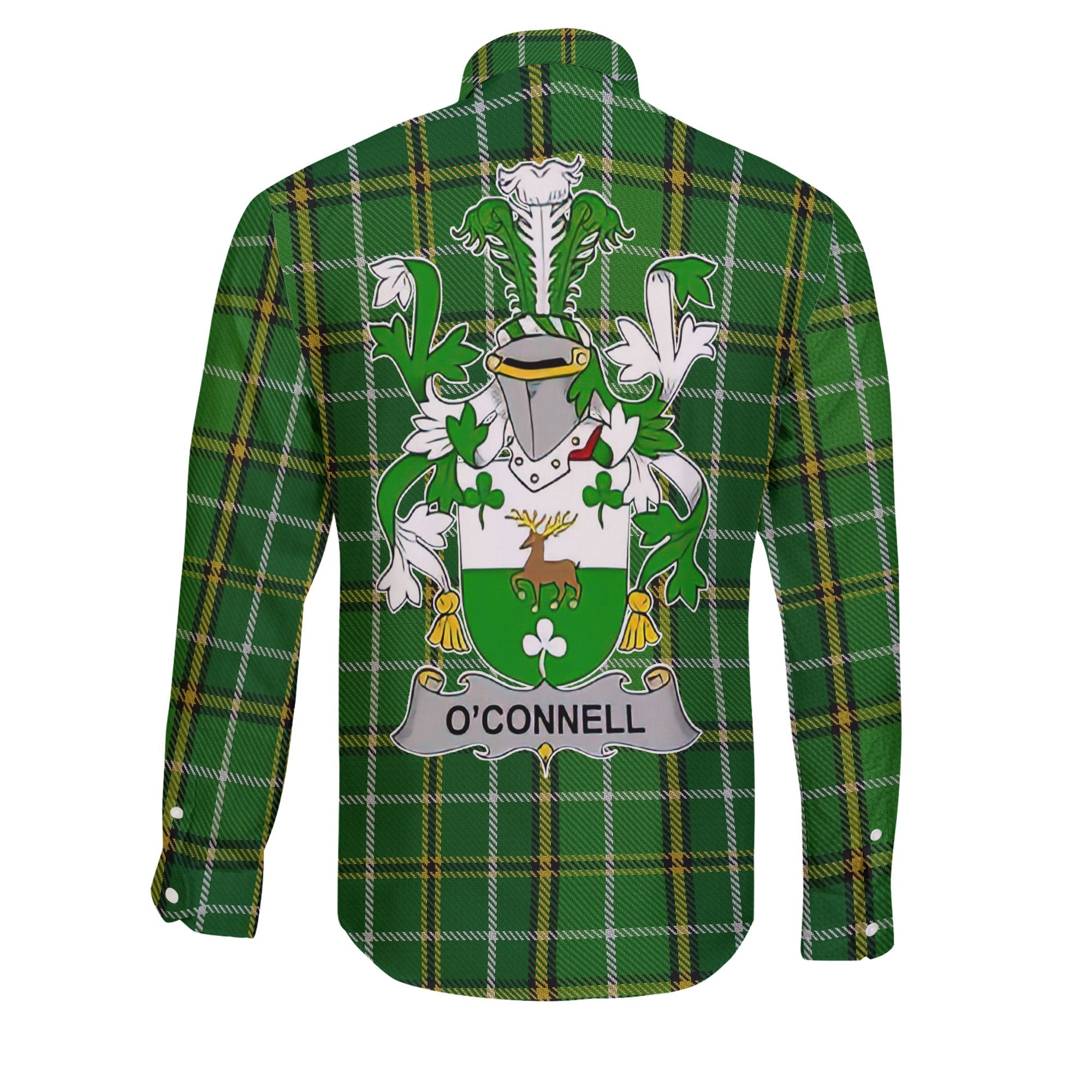 Connell or O Connell Long Sleeve Button Shirts Crest And National Plaid Style