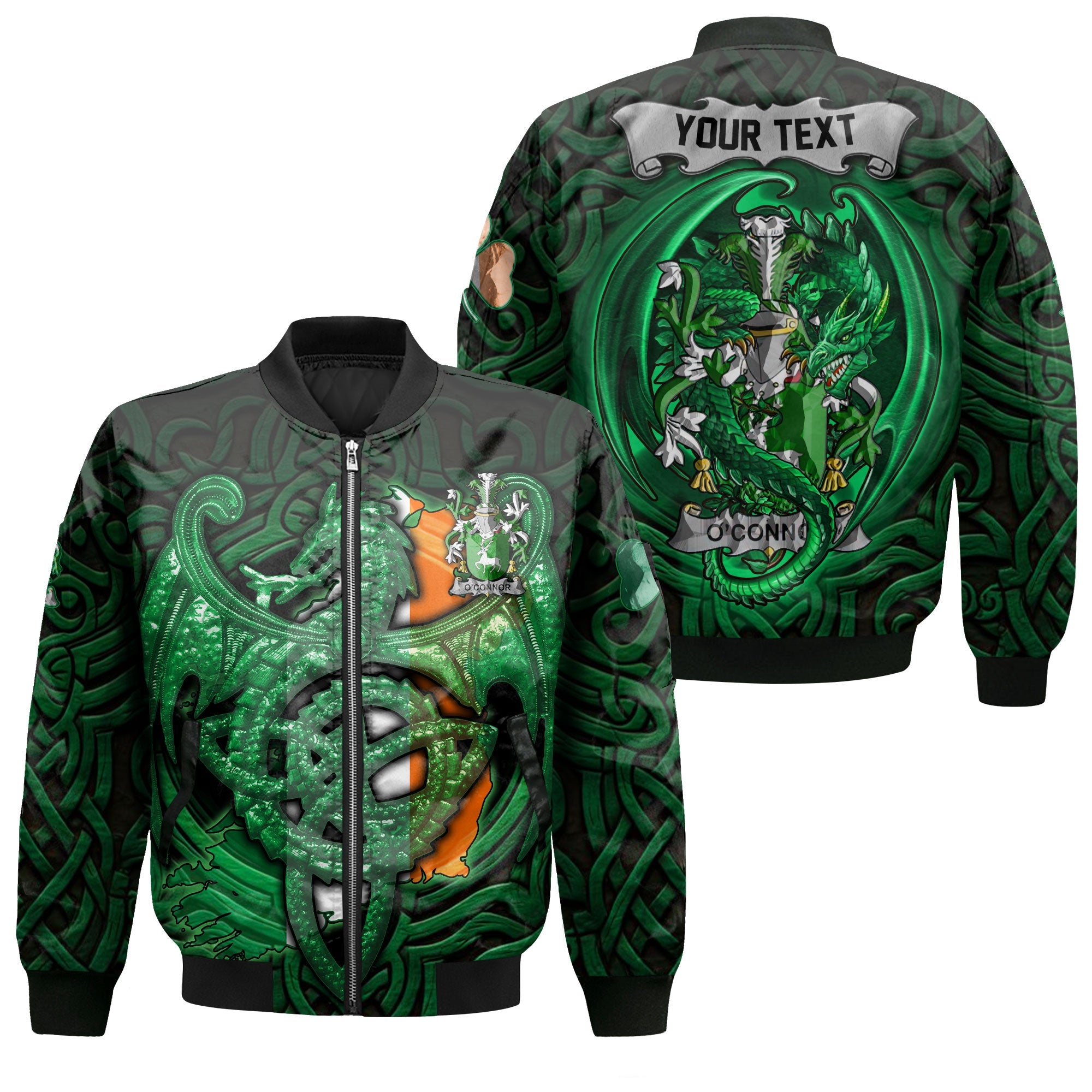 Connor or O Connor Corcomroe Bomber Jackets The Green Dragon Of Ireland Style