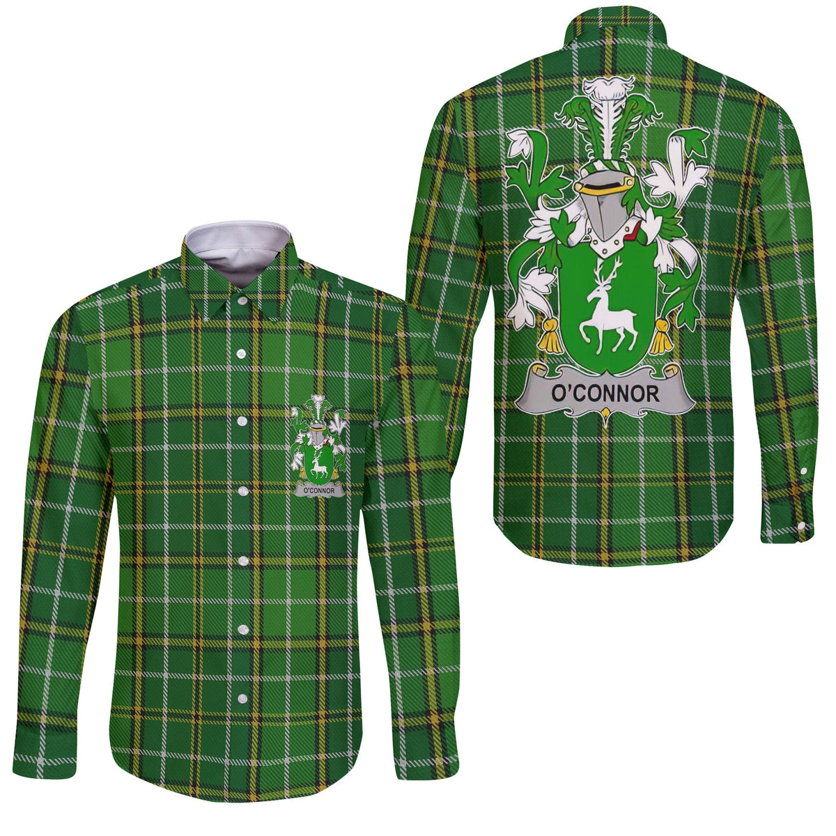 Connor or O Connor Corcomroe Long Sleeve Button Shirts Crest And National Plaid Style