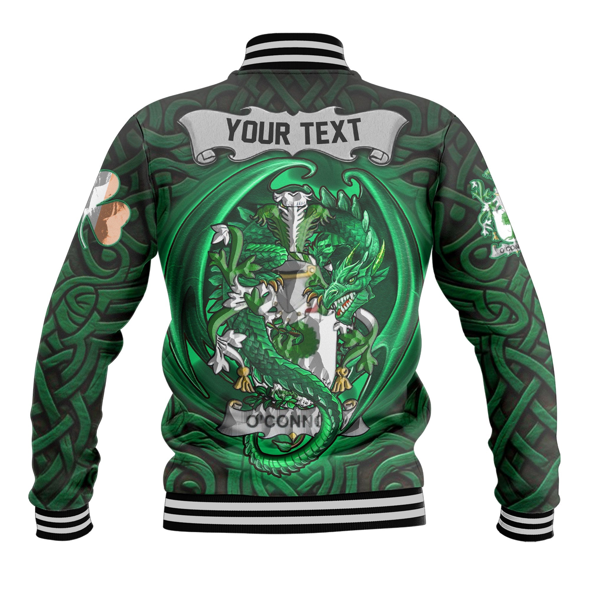 Connor or O Connor Don Baseball Jackets The Green Dragon Of Ireland Style