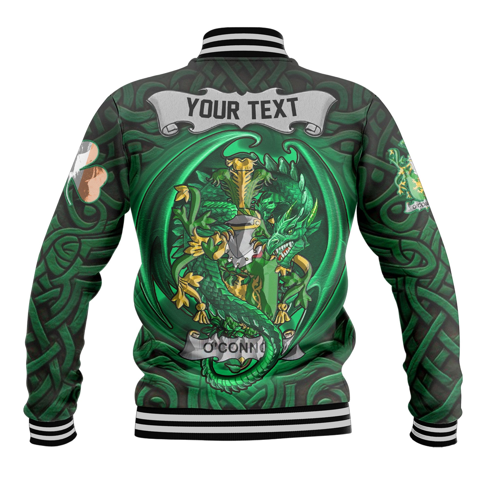 Connor or O Connor Kerry Baseball Jackets The Green Dragon Of Ireland Style