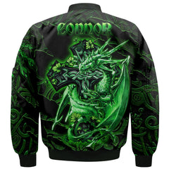 Connor or O Connor Kerry Bomber Jackets Celtic Cross And Dragon Style