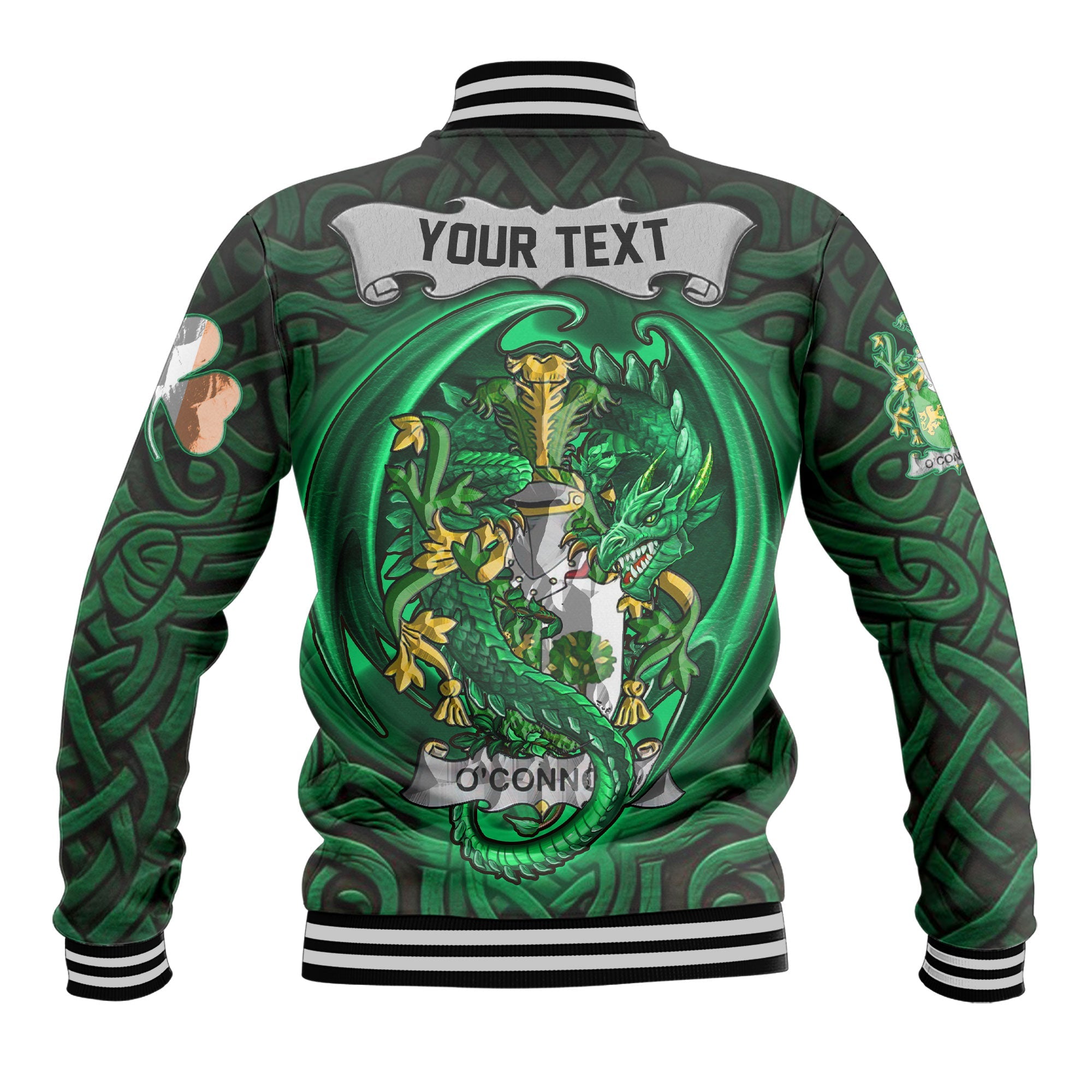 Connor or O Connor Sligo Baseball Jackets The Green Dragon Of Ireland Style