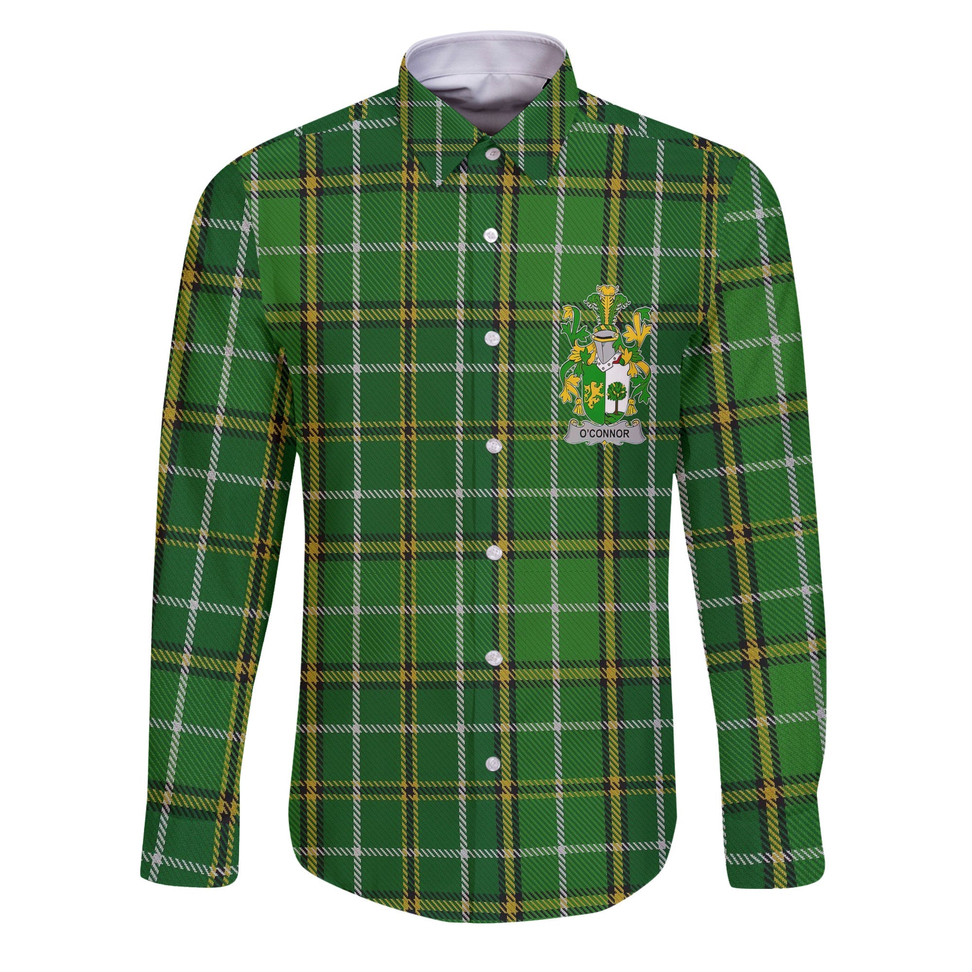 Connor or O Connor Sligo Long Sleeve Button Shirts Crest And National Plaid Style