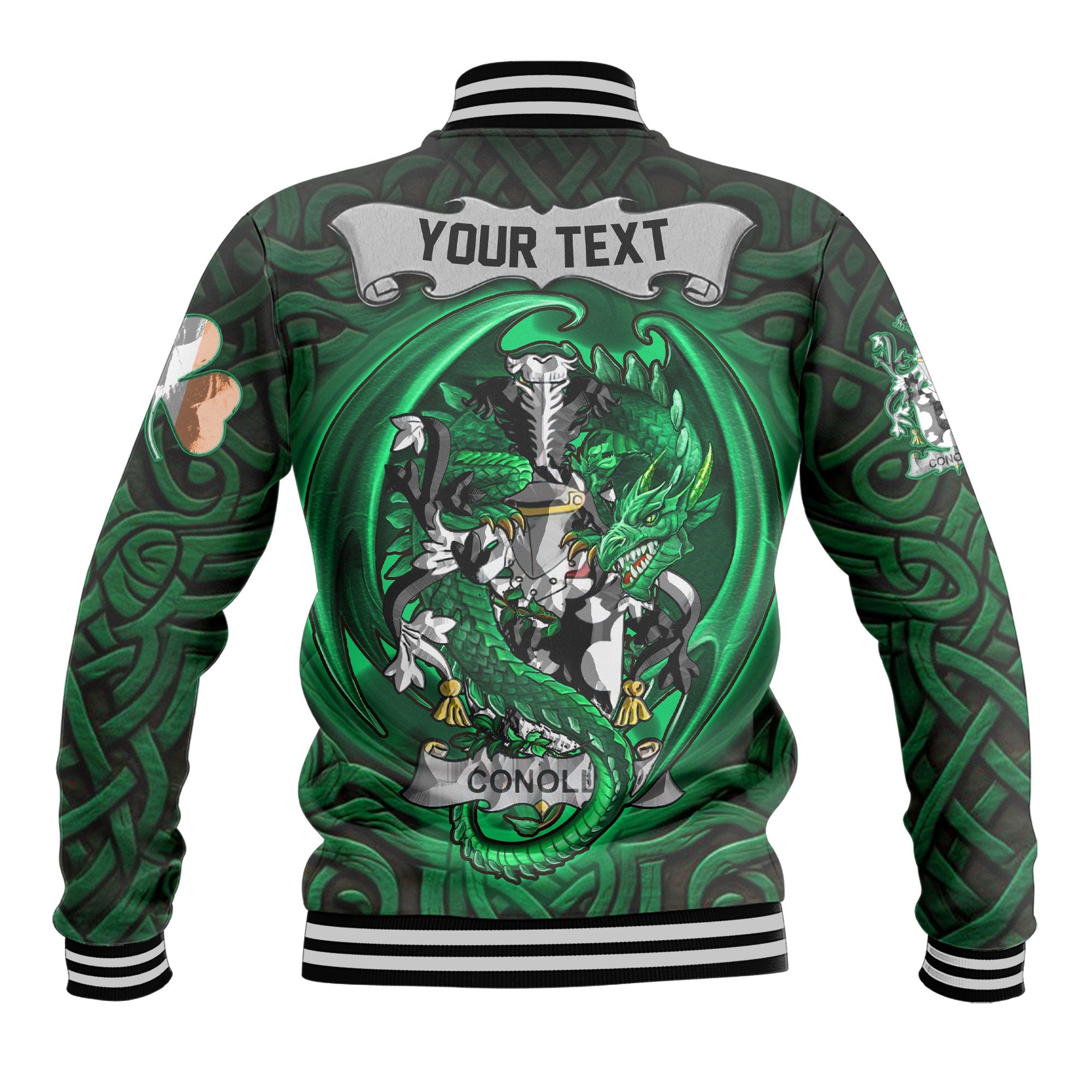 Conolly or O Conolly Baseball Jackets The Green Dragon Of Ireland Style