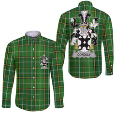 Conolly or O Conolly Long Sleeve Button Shirts Crest And National Plaid Style