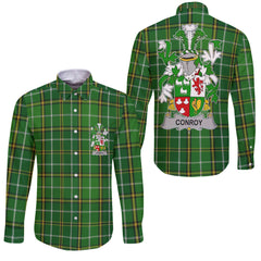 Conroy or O Conry Long Sleeve Button Shirts Crest And National Plaid Style