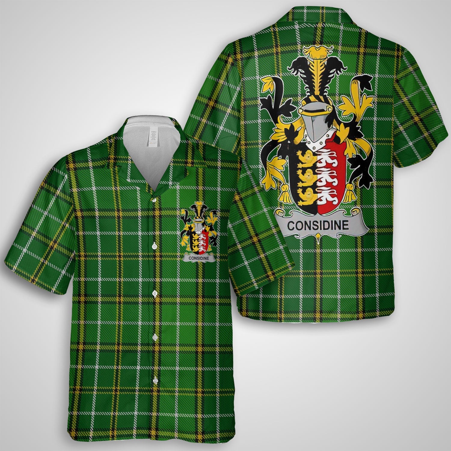 Considine or McConsidine Hawaiian Shirts Crest And National Plaid Style