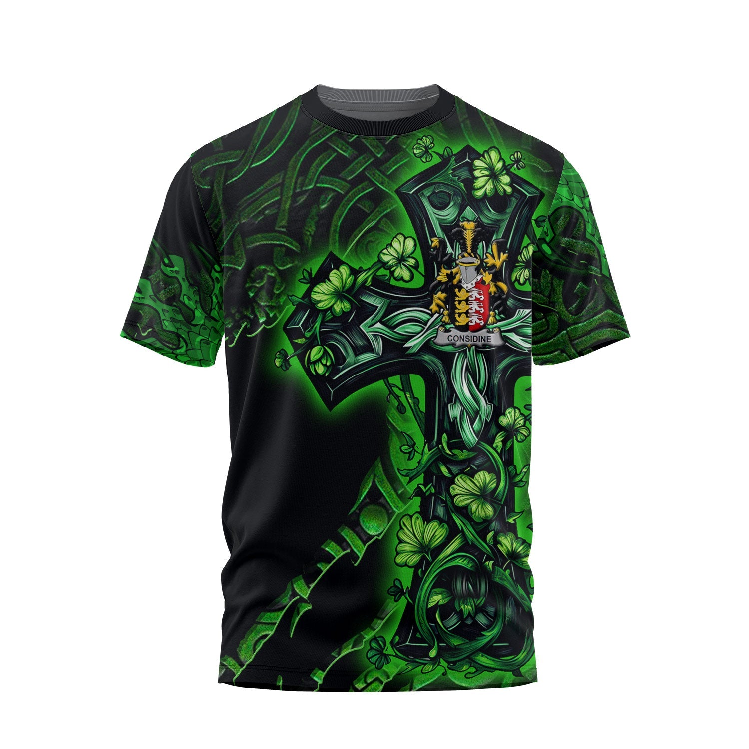 Considine or McConsidine T-Shirts Celtic Cross And Dragon Style