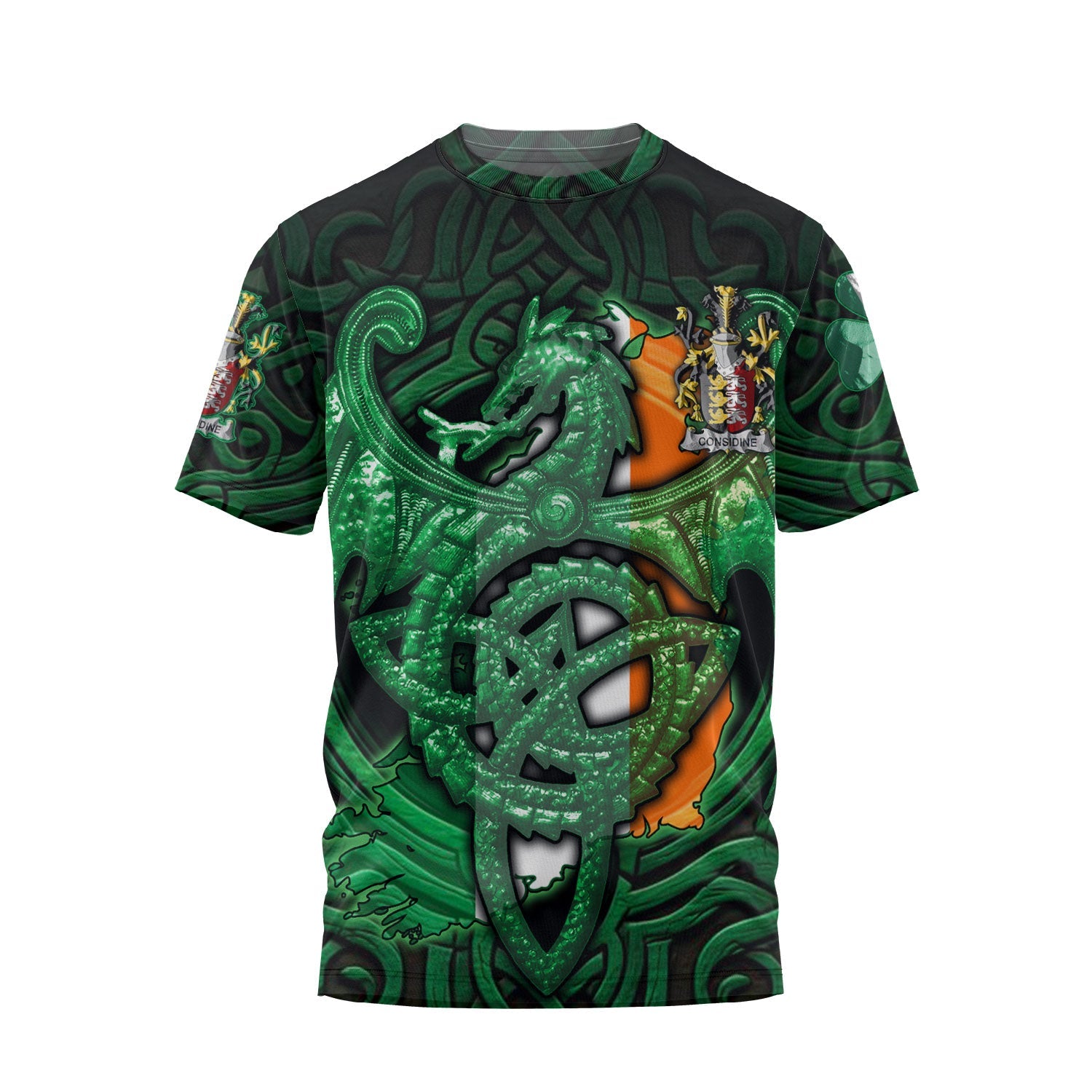 Considine or McConsidine T-Shirts The Green Dragon Of Ireland Style