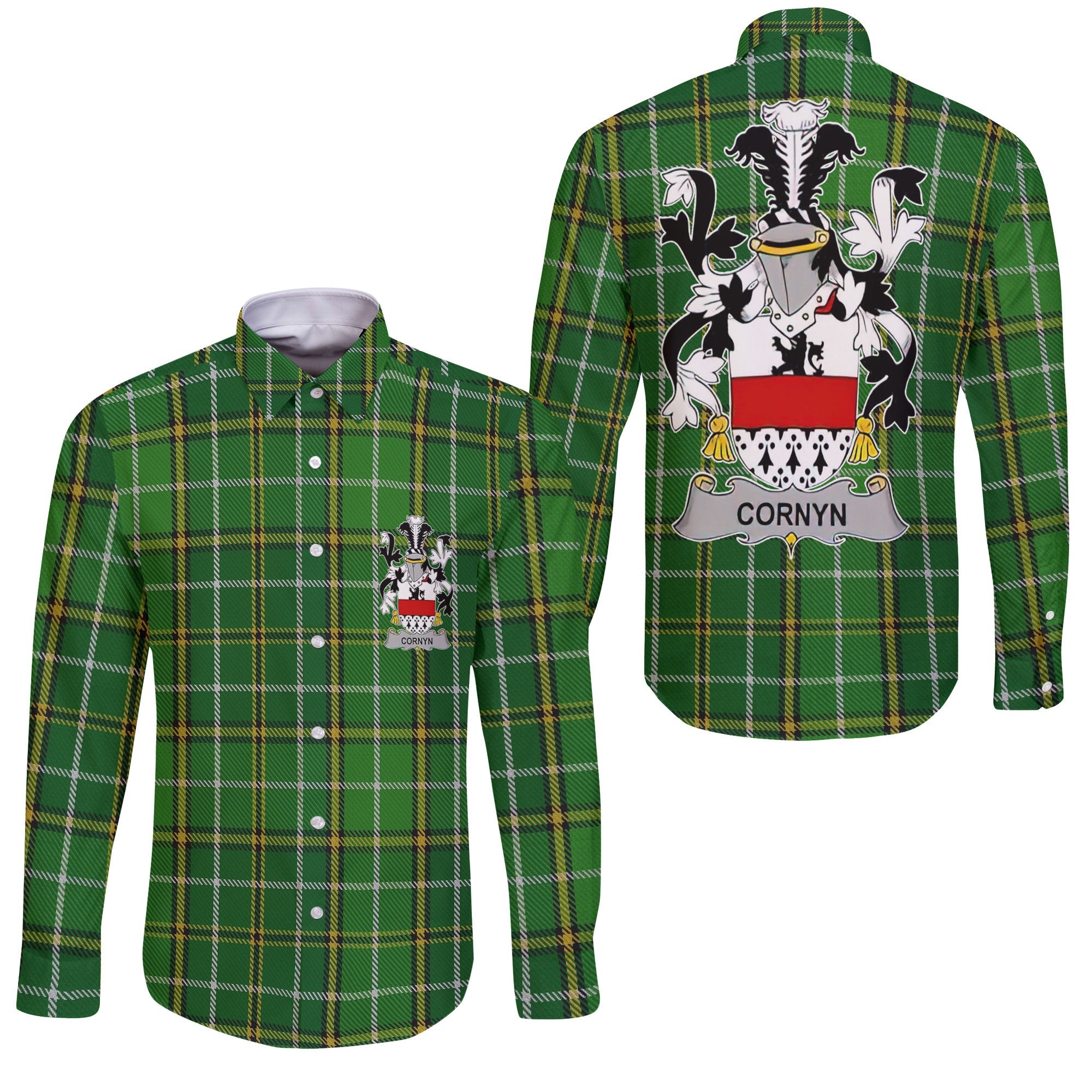 Cornyn or O Cornyn Long Sleeve Button Shirts Crest And National Plaid Style