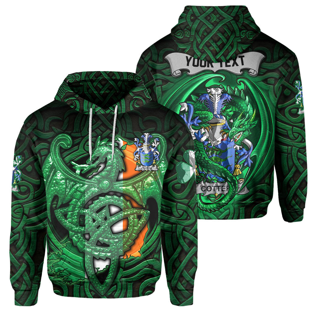 Cotter or MacCotter Hoodies The Green Dragon Of Ireland Style