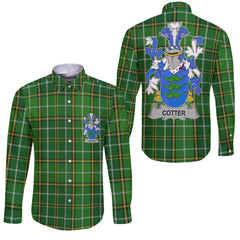 Cotter or MacCotter Long Sleeve Button Shirts Crest And National Plaid Style