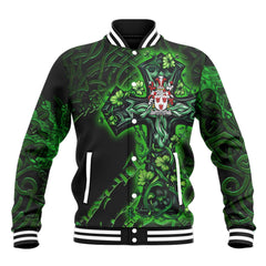 Courcy de Lord Kingsale Baseball Jackets Celtic Cross And Dragon Style