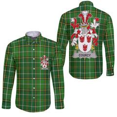 Courcy de Lord Kingsale Long Sleeve Button Shirts Crest And National Plaid Style