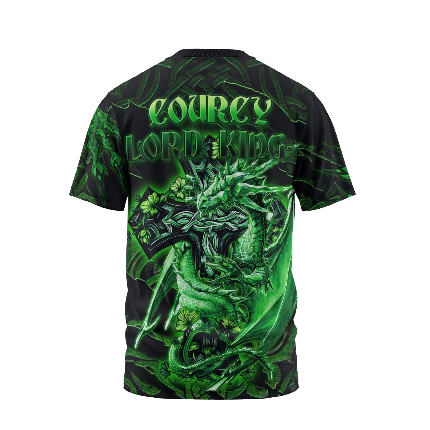 Courcy de Lord Kingsale T-Shirts Celtic Cross And Dragon Style