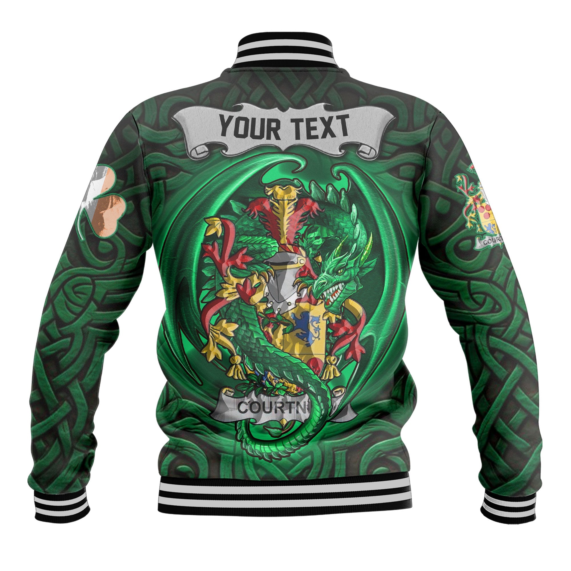 Courtney Baseball Jackets The Green Dragon Of Ireland Style