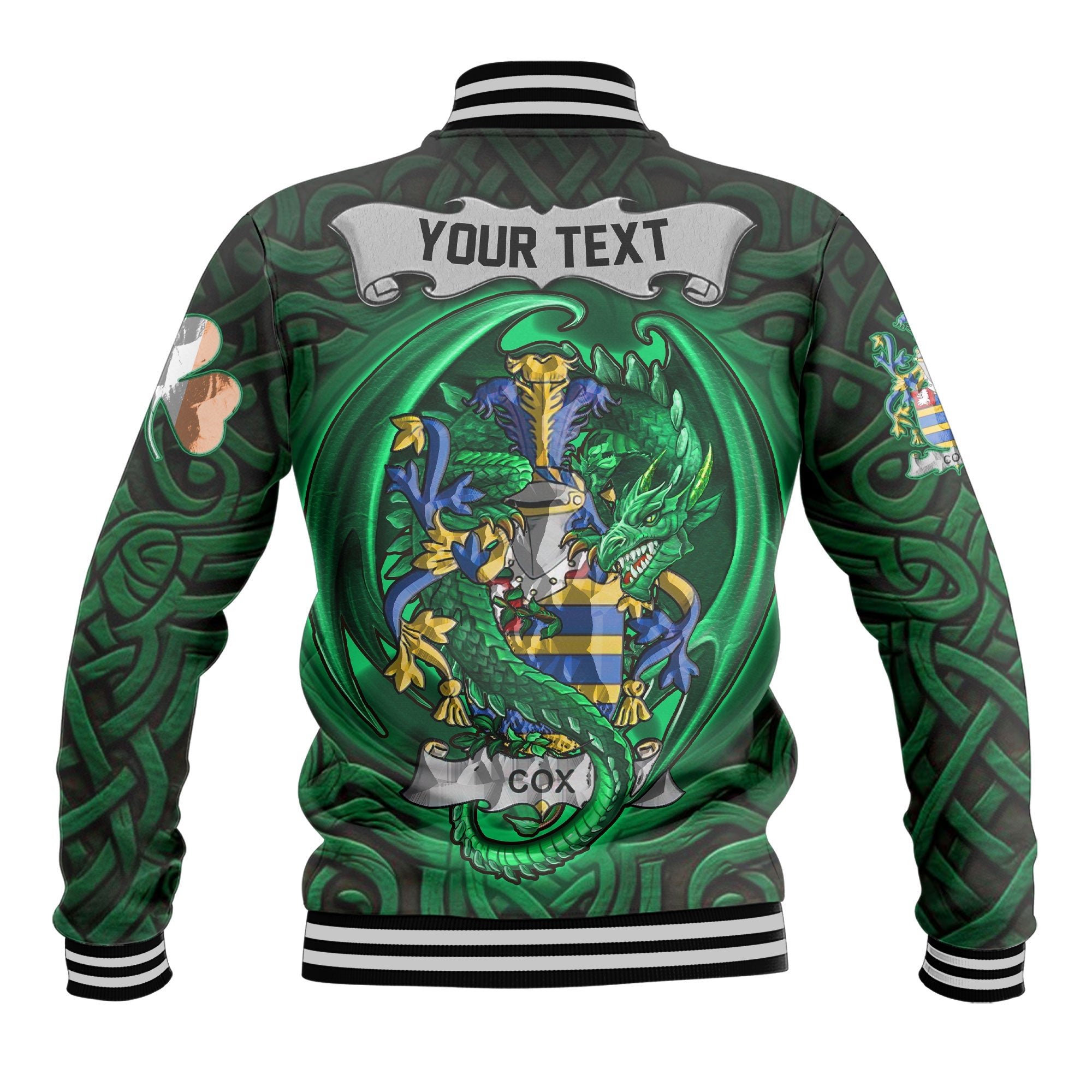Cox Baseball Jackets The Green Dragon Of Ireland Style