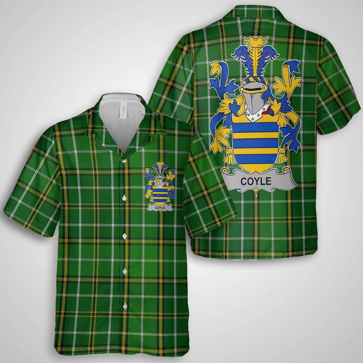 Coyle or McCoyle Hawaiian Shirts Crest And National Plaid Style