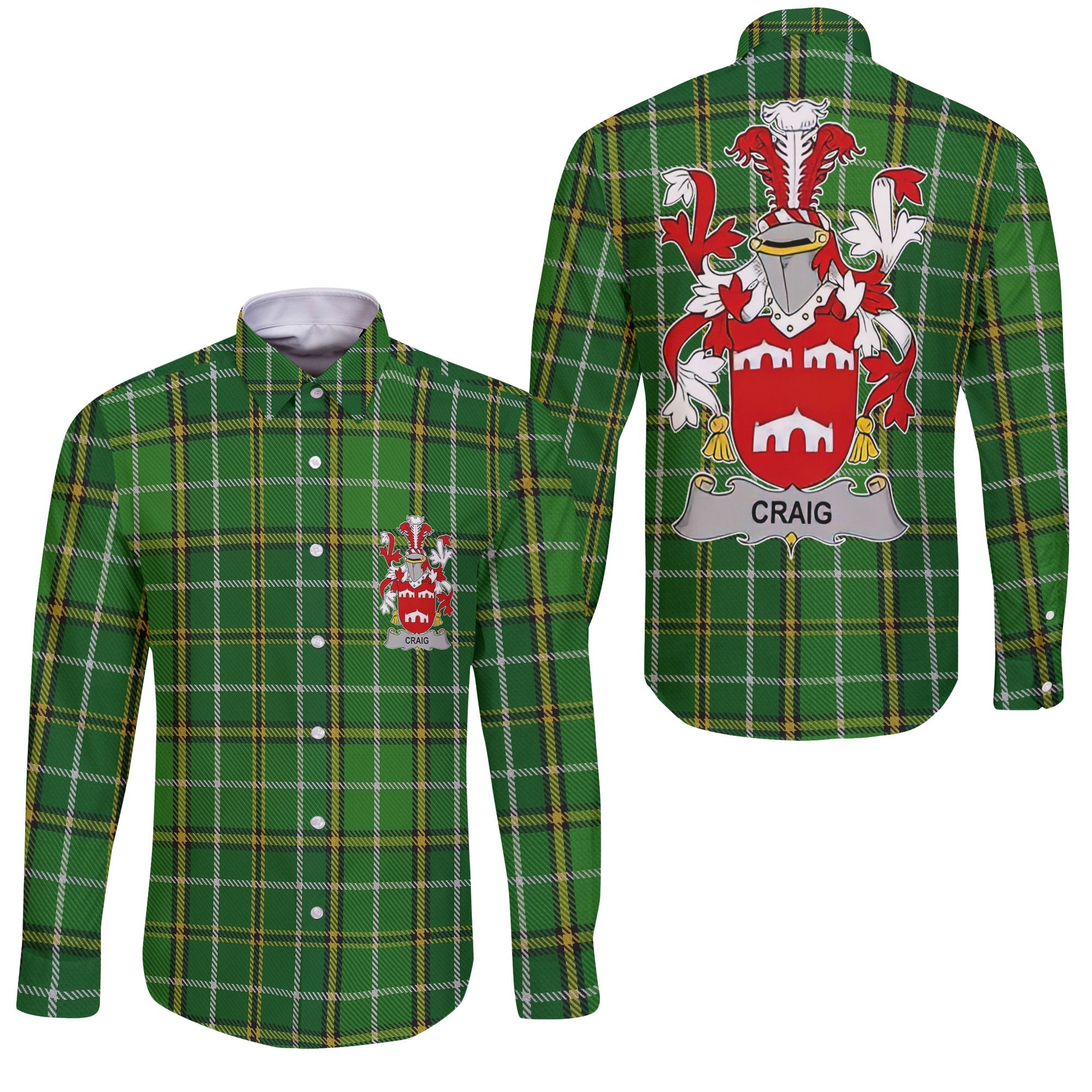 Craig Long Sleeve Button Shirts Crest And National Plaid Style