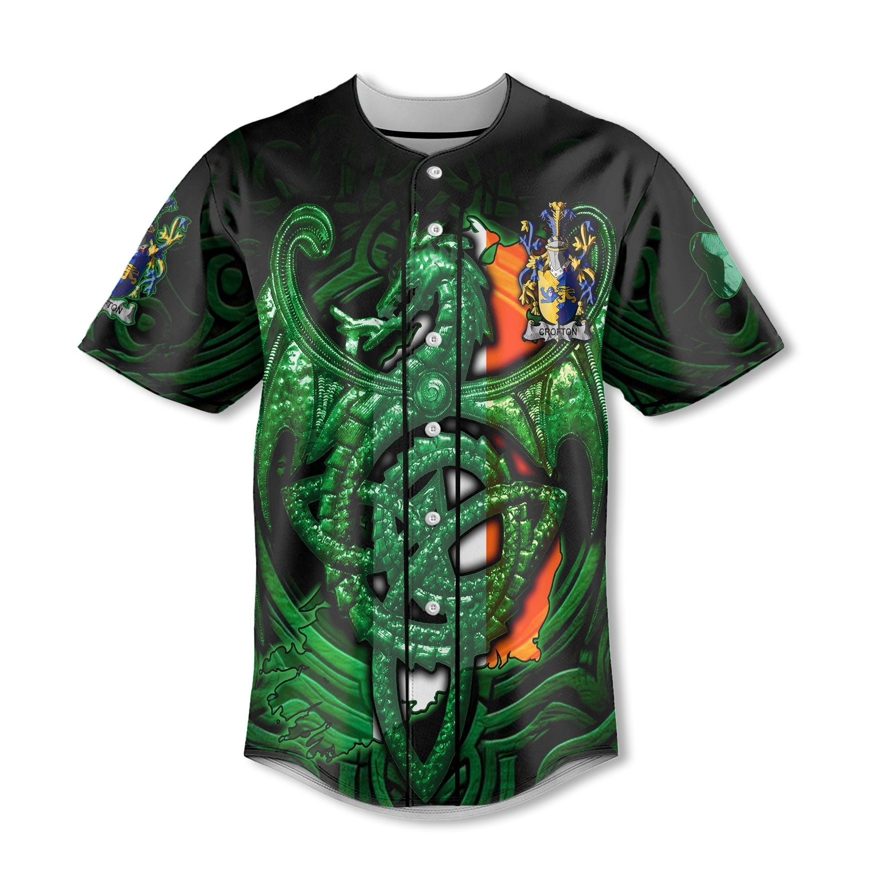 Crofton Baseball Jerseys The Green Dragon Of Ireland Style