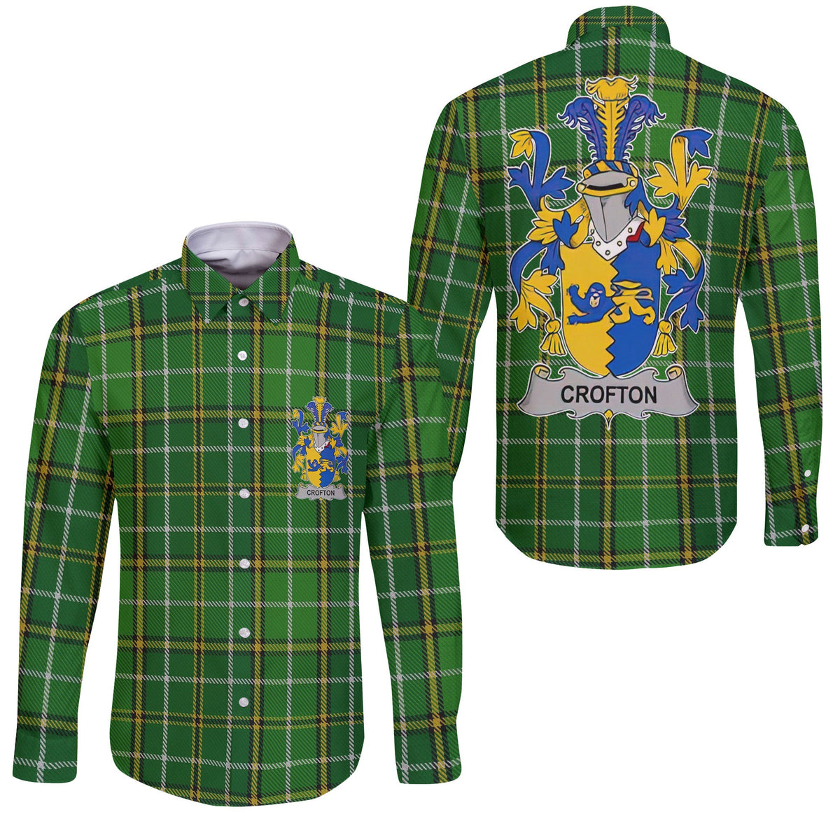 Crofton Long Sleeve Button Shirts Crest And National Plaid Style