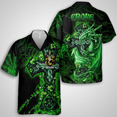 Croke Hawaiian Shirts Celtic Cross And Dragon Style