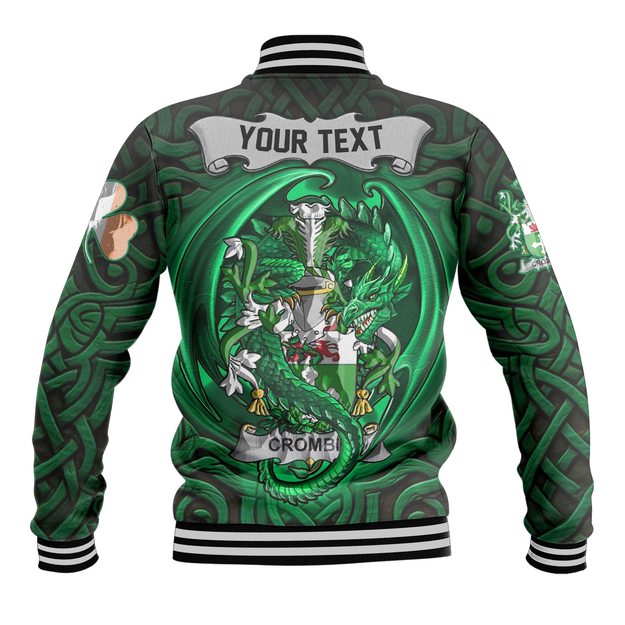 Crombie Baseball Jackets The Green Dragon Of Ireland Style
