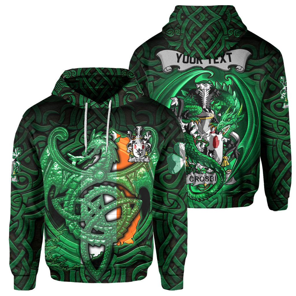 Crosbie or McCrossan Hoodies The Green Dragon Of Ireland Style