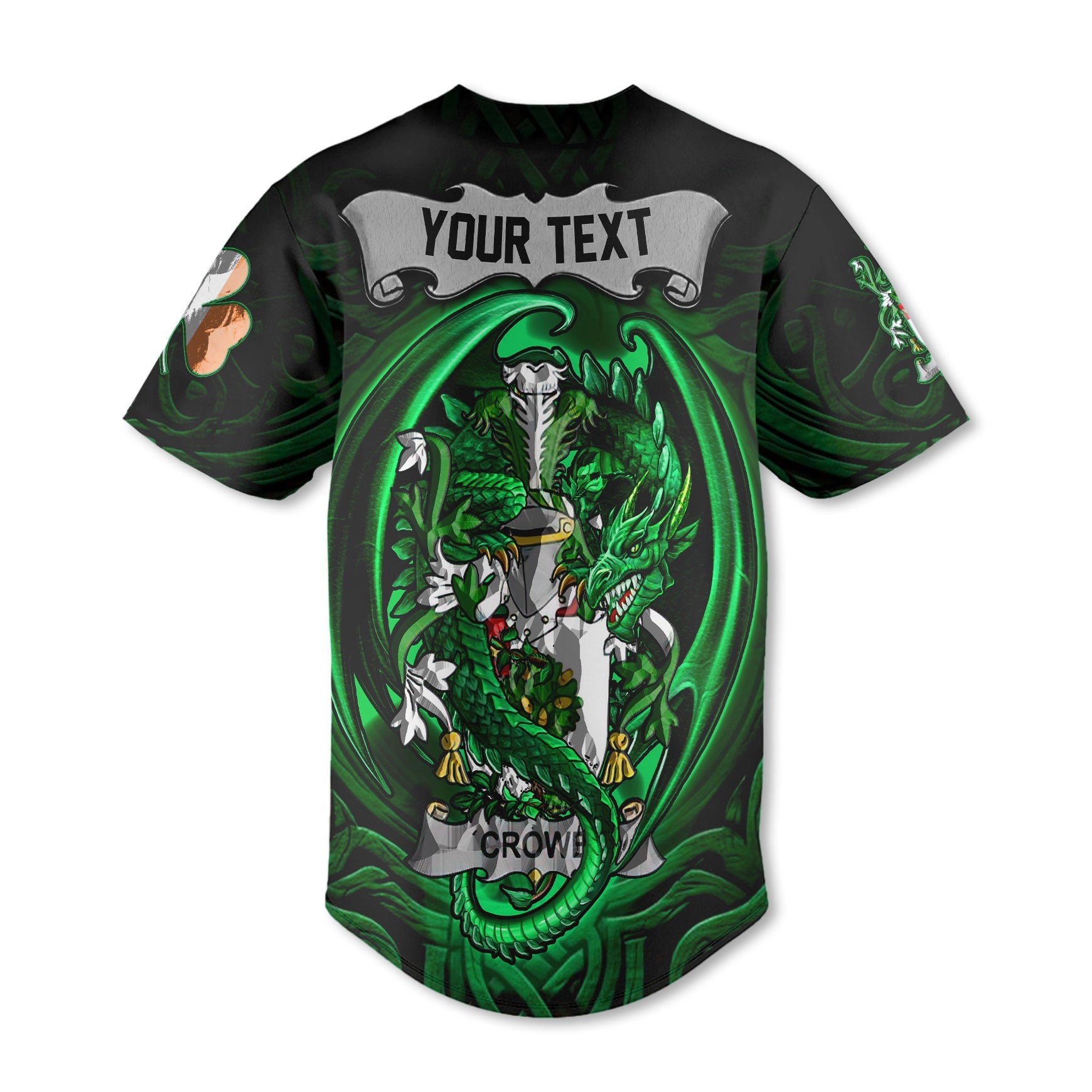 Crowe or McEnchroe Baseball Jerseys The Green Dragon Of Ireland Style