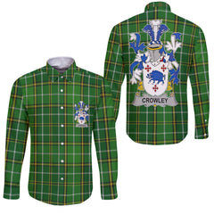 Crowley or O Crouley Long Sleeve Button Shirts Crest And National Plaid Style