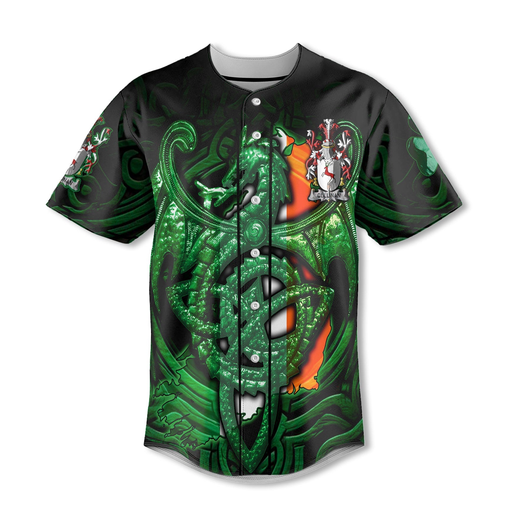 Cullinan or O Cullinane Baseball Jerseys The Green Dragon Of Ireland Style