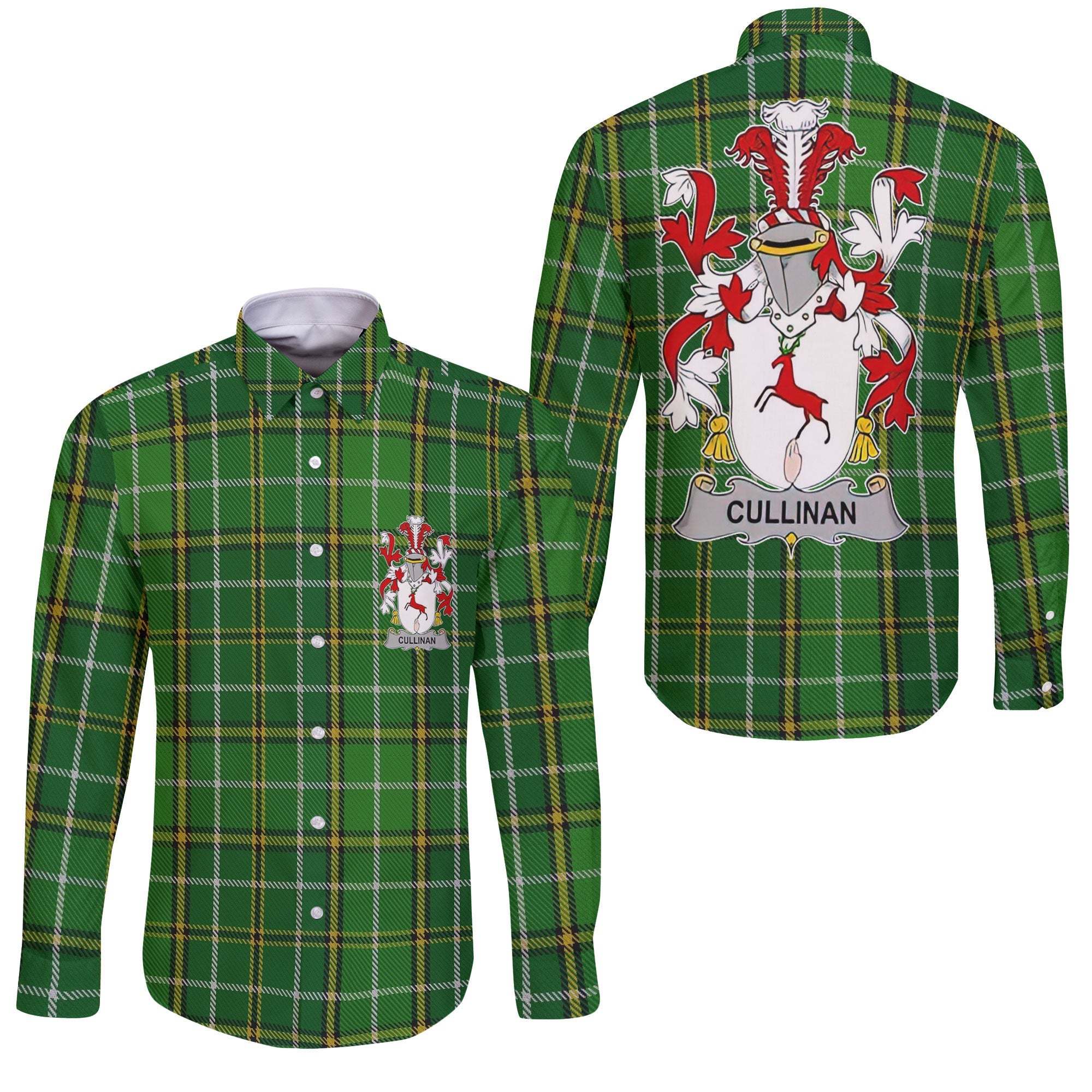 Cullinan or O Cullinane Long Sleeve Button Shirts Crest And National Plaid Style