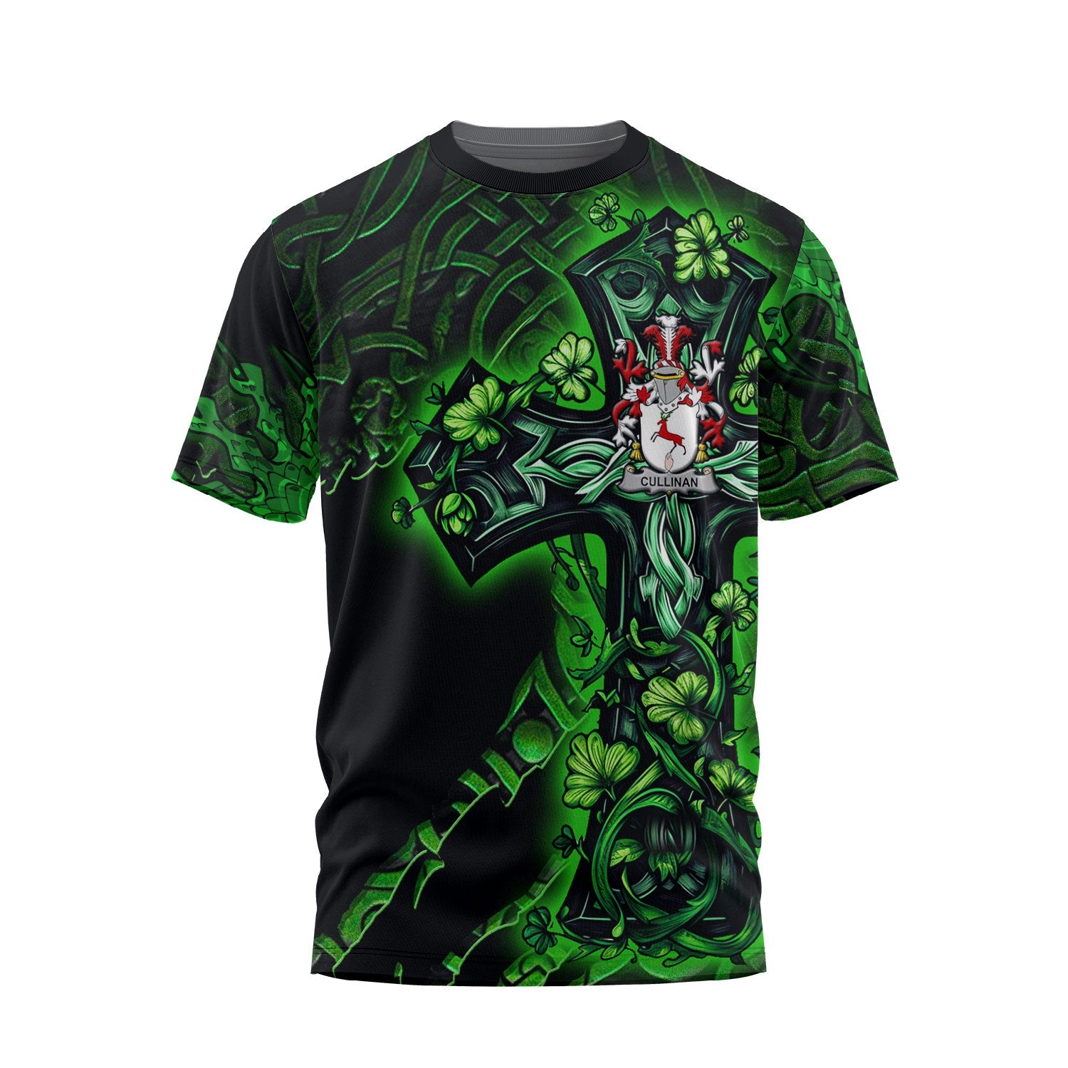 Cullinan or O Cullinane T-Shirts Celtic Cross And Dragon Style