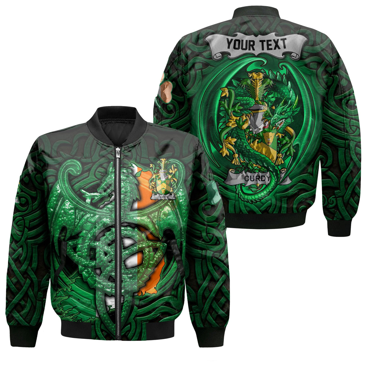 Curdy or McCurdy Bomber Jackets The Green Dragon Of Ireland Style