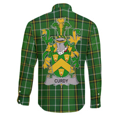 Curdy or McCurdy Long Sleeve Button Shirts Crest And National Plaid Style